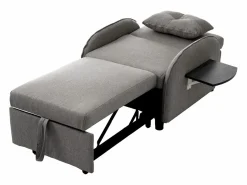 Sofá cama individual extraíble multifuncional: con función de cama, sillón y sillón, sofá cama ajustable en tres posiciones, mesas de té plegables Gris Sale