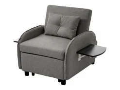 Sofá cama individual extraíble multifuncional: con función de cama, sillón y sillón, sofá cama ajustable en tres posiciones, mesas de té plegables Gris Sale