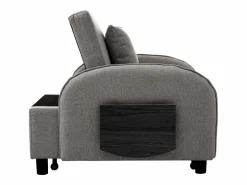 Sofá cama individual extraíble multifuncional: con función de cama, sillón y sillón, sofá cama ajustable en tres posiciones, mesas de té plegables Gris Sale