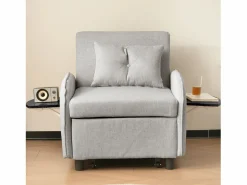 Sillón Cama|Sofá cama individual extraíble multifuncional: con función de cama, sillón y sillón, sofá cama ajustable en tres posiciones, mesas de té plegables
