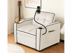 Sillón Cama|Sofá cama individual extraíble 3 en 1: con portavasos y soporte para teléfono, sofá cama, sillón y sillón.