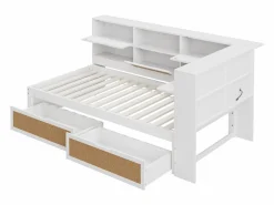 Sofá cama infantil y madera 90x200cm con cajones, múltiples espacios de almacenaje y puerto de carga (sin colchón)^Hauss Spole Clearance