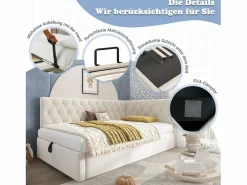 Merax Cama Diván|Sofá cama infantil tapizado - 90 x 200 cm - con almacenaje hidráulico - terciopelo -