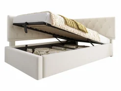 Merax Cama Diván|Sofá cama infantil tapizado - 90 x 200 cm - con almacenaje hidráulico - terciopelo -