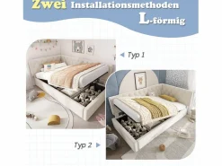 Merax Cama Diván|Sofá cama infantil tapizado - 90 x 190 cm - con almacenaje hidráulico - terciopelo -