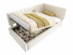 Merax Cama Diván|Sofá cama infantil tapizado - 90 x 190 cm - con almacenaje hidráulico - terciopelo -