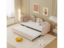 Merax Cama Diván|Sofá cama infantil tapizado - 90 x 200 cm - con cajón de almacenaje - en terciopelo -
