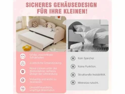Merax Cama Diván|Sofá cama infantil tapizado - 90 x 200 cm - con cajón de almacenaje - en terciopelo -