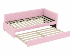 Sofá cama infantil 90x200 cm con cama nido 80x180 cm, terciopelo , sin colchón^Hauss Spole Best