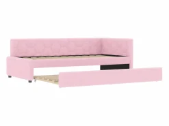 Sofá cama infantil 90x200 cm con cama nido 80x180 cm, terciopelo , sin colchón^Hauss Spole Best