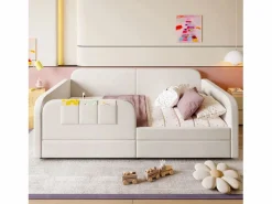 ModernLuxe Cama Diván|Sofá cama infantil 90x200 cm de terciopelo - con 2 cajones - 3 pequeños bolsillos de almacenamiento - (sin colchón)