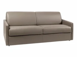 Vente-unique Sofá cama italiano 4p 22 cm piel sintética CALIFE Topo Hot