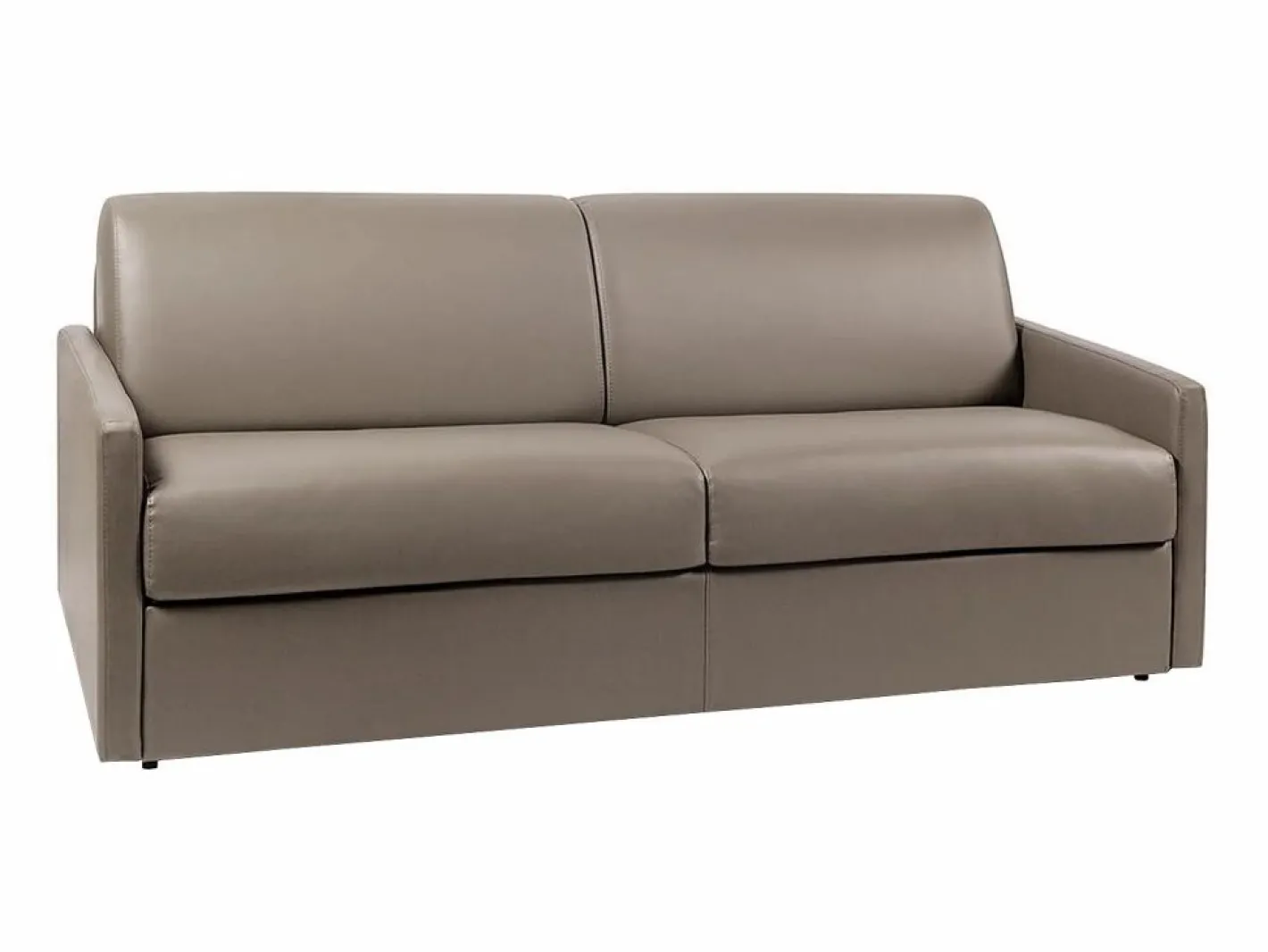 Vente-unique Sofá cama italiano 4p 22 cm piel sintética CALIFE Topo Hot