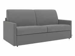 Vente-unique Sofá - 2 Plazas|Sofá cama italiano 2p 18 cm tela - Color Gris CALIFE