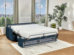 Sofá cama italiano 2p 22 cm tela - Color Gris CALIFE^Vente-unique Discount