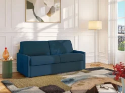 Sofá cama italiano 2p 22 cm tela - Color Gris CALIFE^Vente-unique Discount