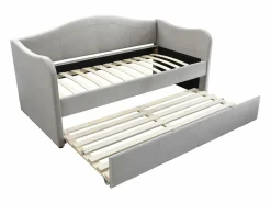 Vente-unique Cama Terciopelo|Cama Diván|Sofá cama MATHILDE con cama nido, 2 x 90 x 190 cm, terciopelo