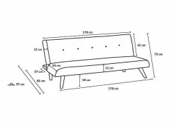 Sofá cama moderno de 2 plazas en tejido Larimar para Salón y sala de estar -^Modus Sofa Clearance