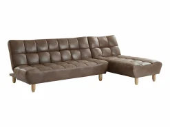 Vente-unique Sofá cama modulable microfibra - marrón ESTEBAN Marru00f3n Clearance