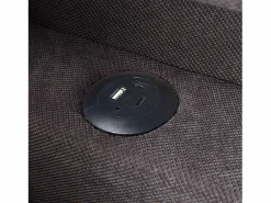ModernLuxe Sofá cama multifuncional - respaldo ajustable - reposabrazos con bandas luminosas LED - Puerto USB/Type-C - Gris Oscuro Gris antracita Discount