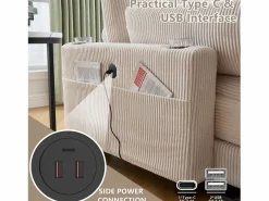 Sofá cama multifuncional de 1 plaza (salón/diván/sillón) - Puertos USB + almacenamiento - Ecológico - Ideal para estudios^ Best
