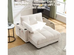Sofá cama multifuncional de 1 plaza (salón/diván/sillón) - Puertos USB + almacenamiento - Ecológico - Ideal para estudios^ Best