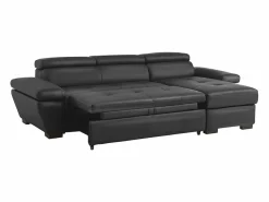 LINEA SOFA Sofá cama ángulo derecho bimateria piel JONOVA - Antracita Gris antracita Online