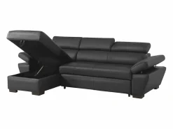 Sofá cama ángulo izquierdo bimateria piel JONOVA Antracita^LINEA SOFA Online