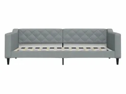 Clicnbuy Sofá cama nido con cajones tela claro 90x200 cm Gris