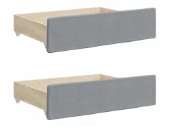 Clicnbuy Sofá cama nido con cajones tela claro 90x200 cm Gris