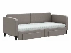 Clicnbuy Cama Nido|Sofá cama nido con cajones tela gris taupe 80x200 cm