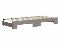 Clicnbuy Cama Nido|Sofá cama nido con cajones tela gris taupe 80x200 cm