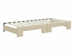 Clicnbuy Sofá cama nido con cajones tela color 90x200 cm Crema Best