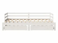 Sofá cama nido con cajones madera maciza pino blanca 90x190 cm^Clicnbuy Online