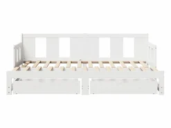 Clicnbuy Sofá cama nido con cajones madera maciza pino blanca 90x190 cm Blanco Best