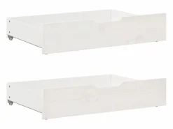 Clicnbuy Sofá cama nido con cajones madera maciza pino blanca 90x190 cm Blanco Best