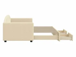 Clicnbuy Sofá cama nido con cajones tela color 80x200 cm Crema Online