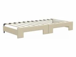 Clicnbuy Sofá cama nido con cajones tela color 90x200 cm Crema Hot