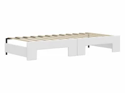 vidaxl Sofá cama nido con colchón cuero sintético 90x200 cm Blanco Discount