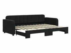 vidaxl Sofá cama nido terciopelo 80x200 cm Negro Best