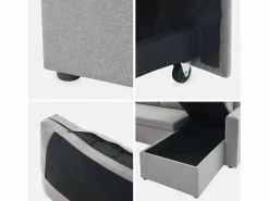Sofá cama panorámico de 4 plazas en tela^Sweeek Clearance