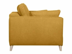 Miliboo Sofá cama 3 plazas nórdico comino con colchón de 10 cm PAPEL Amarillo