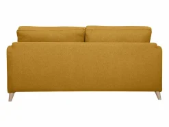 Miliboo Sofá cama 3 plazas nórdico comino con colchón de 10 cm PAPEL Amarillo