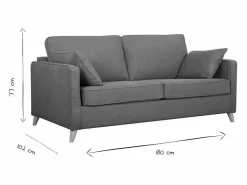 Miliboo Sofá cama 3 plazas nórdico comino con colchón de 10 cm PAPEL Amarillo