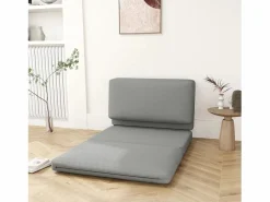 Sofá cama plegable 3 en 1 con tejido de terciopelo, hasta 240 kg, (120x275x10 cm) Gris claro Clearance