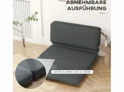 Sillón Cama|Sofá cama plegable 3 en 1, funda de terciopelo, espuma gruesa, oscuro (270 x 138 x 10 cm)
