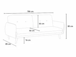 Modus Sofa Sofá cama reclinable de diseño nórdico clic clac 3 plazas tejido Merida - Marrón Marru00f3n Hot