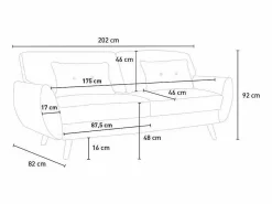 Modus Sofa Sofá cama reclinable de diseño nórdico clic clac 3 plazas en tejido Fortaleza - Beige Discount