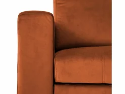 Sofá cama rinconera de 3 plazas terracota en terciopelo JAMES^Happy Garden Best