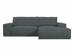 Vente-unique Sofá De Terciopelo|Sofá - 4 Plazas|Sofá cama rinconera derecha de pana - AMELIA